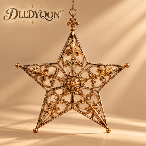 DLLDYQON™ Astrielle Openwork Star Wall Accent – Vintage-Inspired Iron Star Hanging Décor