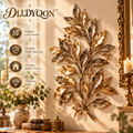 DLLDYQON™ Laurelwyn Metal Leaf Wall Sculpture – Vintage-Inspired Botanical Wall Décor