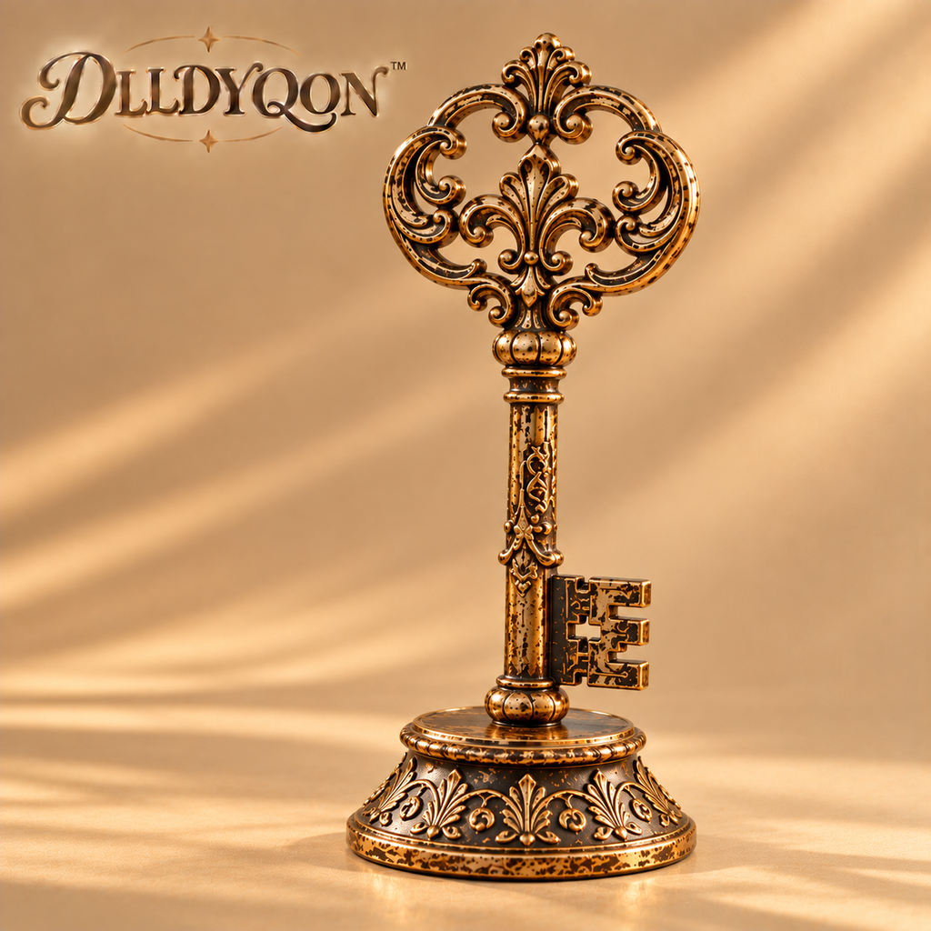 DLLDYQON™ Lockmere Antique-Key Sculpture – Vintage-Inspired Resin Key Tabletop Ornament