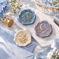 LUEBMYQ™ Pressed Moment Premade Wax Seal Trio — Handmade-Style Self-Adhesive Envelope Seals, 3-Piece Set