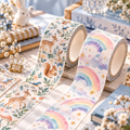 LUEBMYQ™ Storytrail Washi Tape Duo — Animal & Rainbow Decorative Craft Tape, 10 m Scrapbook Tape Set